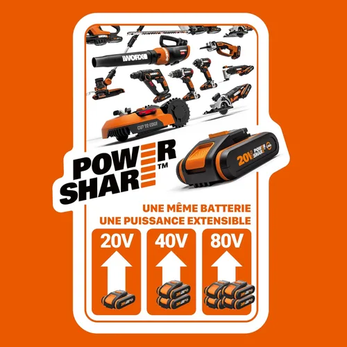 Miniatura 2 de WORX Sierra de sierra de calar y sable inalámbrica WX550 de 20 V, carrera de 0.787 in, hasta 5.000 in, multifunción, corte de madera, aluminio