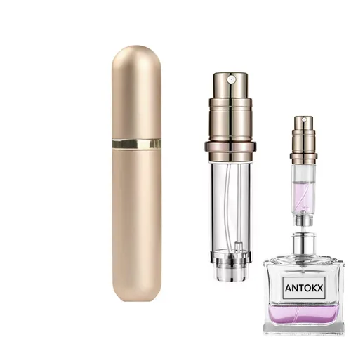 Botella de Perfume de Viaje Recargable con Atomizador - Dispensador de Perfume de Bolsillo de 5ML, Estuche de Bomba de Aroma, Vaporizador de Perfume
