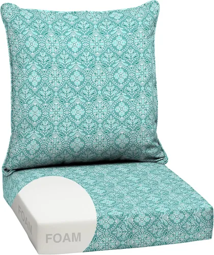 Miniatura 115 de Arden Outdoor Deep Seat Cushion Set, 24 x 24 pulgadas, Cojín para exteriores resistente al clima, a la lluvia y a la decoloración para silla, sofá