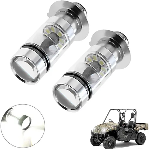 Bombillas LED H6M para faros delanteros, 100 W, 6000 K, color blanco, para Honda CRF RANCHER Kawasaki BAYOU PRAIRIE Yamaha YFZ450R Rhino 700 Raptor