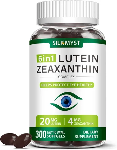 Suplemento de luteína y zeaxantina, vitaminas oculares 300 cápsulas blandas, 20 mg de luteína y 4 mg de zeaxantina con vitaminas C, E, zinc, cobre