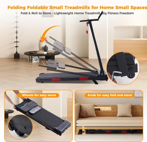 Miniatura 5 de Walking Pad Treadmill with Incline, 2026 Upgrade Portable Treadmill with Handles for Home Small, 3.5HP Small Walking Pad with Handle Bar