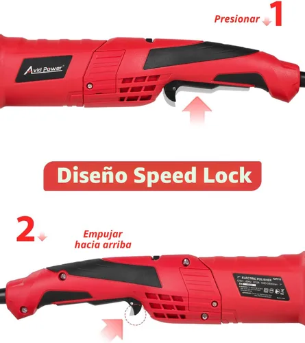 Miniatura 6 de AVID POWER Pulidora para Automóvil, 6 Velocidades Variables 1000-3500 RPM, Kit de Pulidora Rotatoria con Placa de Respaldo de 6 y 7 Pulgadas, Rojo