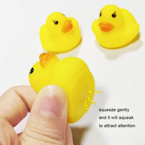 Miniatura 3 de 100 mini patos de goma amarillos pequeños para baby shower, juguete de baño de goma amarillo para bebé, decoración divertida para ducha, fiesta