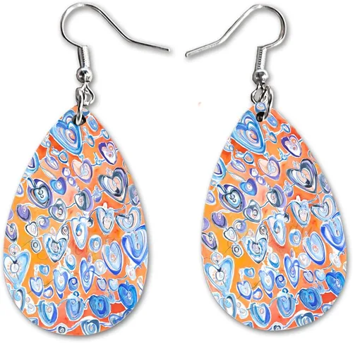 Miniatura 13 de Maureen Claffy Artist Collection Compassion Teardrop Dangle Earrings Set Cute Girls Womens Jewelry Earings Holiday Gifts Summer Decorations
