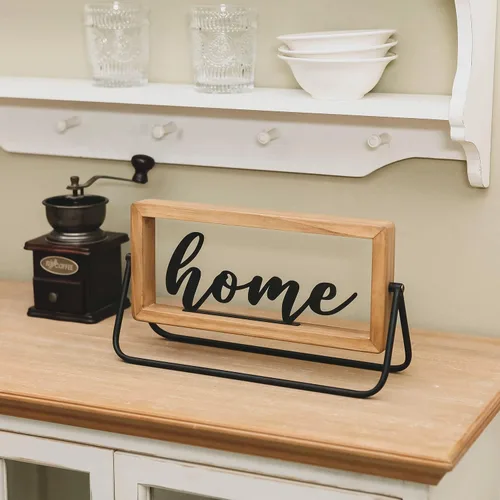 Miniatura 5 de NIKKY HOME Letrero de madera para el hogar, letrero de letras con recorte independiente para el hogar, letrero rústico para mesa, letrero decorativo