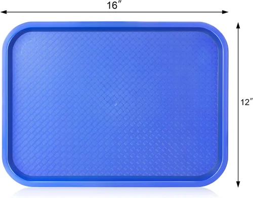 Miniatura 2 de New Star Foodservice Bandeja de comida rápida, juego de 12 (azul, 12 x 16 pulgadas)