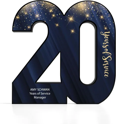 Miniatura 9 de Baudville Trofeo acrílico negro a todo color - Premio al servicio al empleado - Premio para empleados - Impresión personalizada de hasta tres líneas