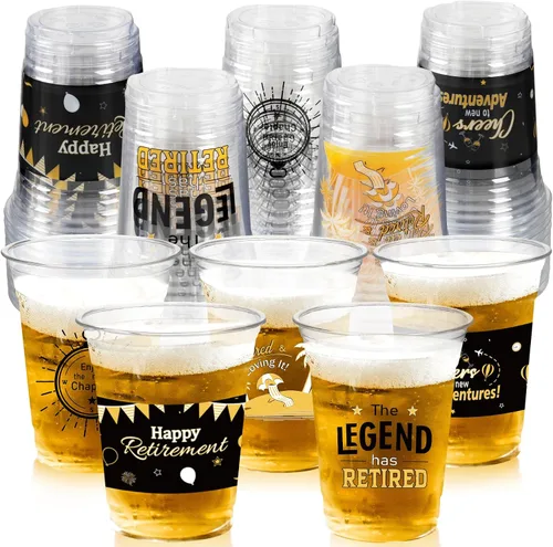 Miniatura 13 de Vasos de decoración de fiestas temáticas de los años 90, 50 vasos de plástico desechables de 16 onzas para música retro, hip hop, baile de regreso a