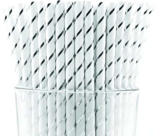 Miniatura 6 de Paquete de 150 pajitas de papel biodegradables con lunares rojos de 4 capas (compostables, no tóxicas, sin BPA)