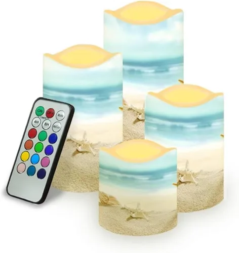 Miniatura 33 de Jeiento American Flag Flameless Candles 4 Pack 4th of July Home Decoration Flower American Flag LED Candles Battery Operated with Timer Remote