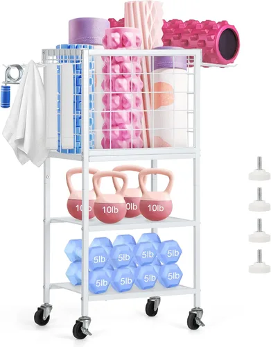 Miniatura 8 de Estante de Mancuernas para Hogar, Estante de Peso para Gimnasio en Casa, Estante de Almacenamiento para Esterilla de Yoga, Organizador de Equipo