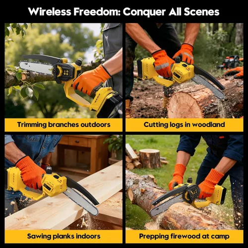 Miniatura 3 de Mini motosierra inalámbrica para batería Dewalt de 20 V MAX, motosierra 2 en 1 de 8 y 6 pulgadas sin escobillas con motosierra sin escobillas de 750