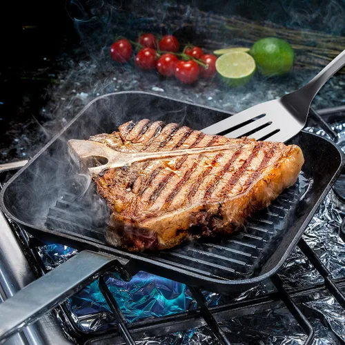 Miniatura 4 de Juego de espátulas de acero inoxidable, 1 espátula de metal resistente, utensilios de cocina de alta resistencia al calor, utensilios de cocina