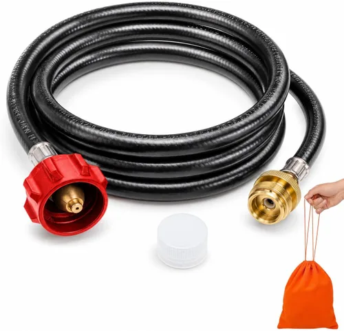 BlueStars Adaptador de manguera de propano de 6 pies de 1 libra a 20 libras con bolsa portátil (cinta)
