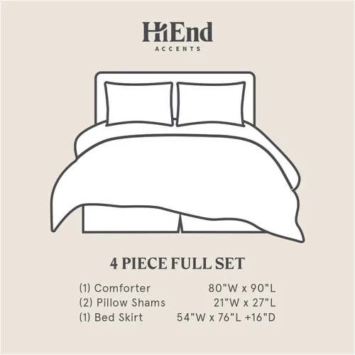 Miniatura 6 de HiEnd Accents - Juego de ropa de cama de lino acolchonado