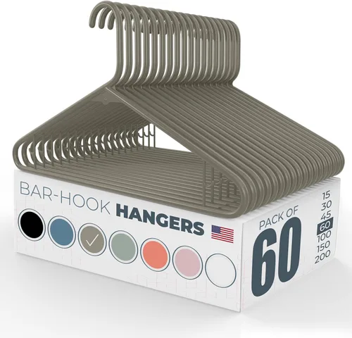 Miniatura 68 de Perchas de plástico paquete de 50 (60 unidades) – Fabricado en los Estados Unidos – Perchas de ropa estándar de capacidad de 6 libras con ganchos