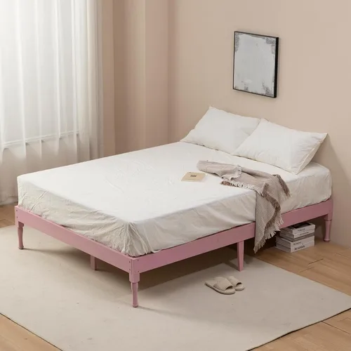 Miniatura 4 de 14 inch Bamboo Bed Frame, Wooden Support, no Need for Box Springs, Easy to Assemble, Heavy-Duty Bed Frame, Storage Space Under The Bed, Suitable for