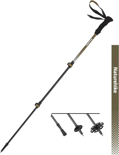 Miniatura 11 de Naturehike - Bastón de trekking de fibra de carbono 3K plegable y telescópico de 3 secciones ultraligero para mujeres y hombres, bastón