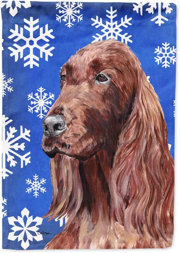 Miniatura 21 de Caroline's Treasures SC9374GF Bulldog English Snow flakes Holiday Garden Flag Buzón Bandera decorativa para patio exterior, patio, obras de arte