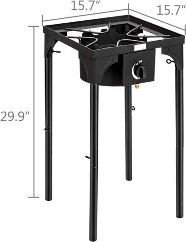 Miniatura 6 de Estufa de propano de un solo quemador - Quemadores de gas al aire libre para cocinar al aire libre, cocinar, con pierna desmontable, 75000 BTU 1