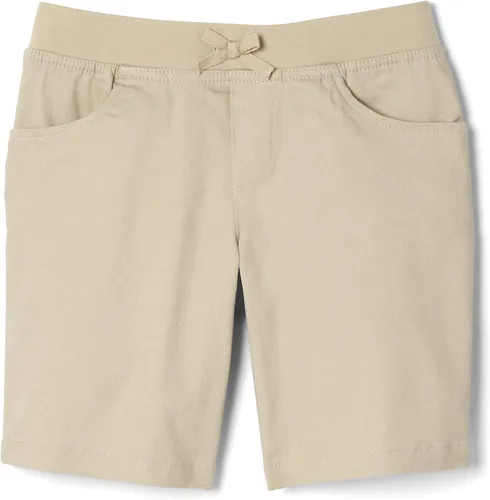 Miniatura 4 de French Toast Pantalones cortos de sarga elástica con lazo frontal para niñas con cintura de punto