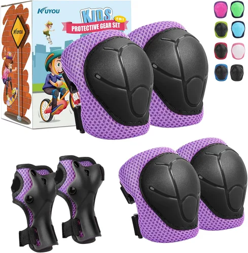 Miniatura 13 de KUYOU Rodilleras para Niños Coderas Protectores Equipo de Protección Conjunto Equipo de Seguridad para Patines de Ruedas Ciclismo Bicicleta BMX