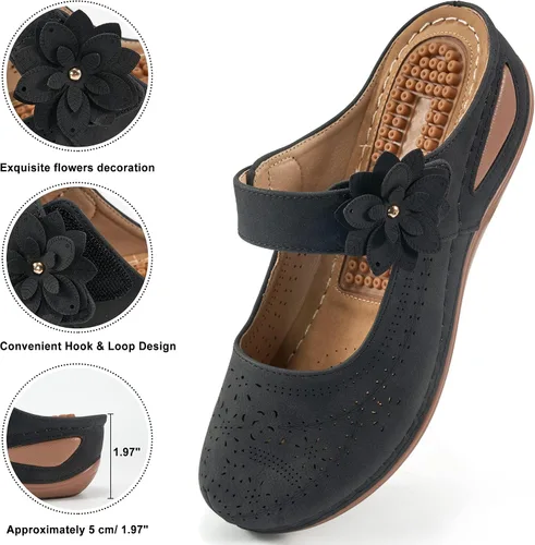 Miniatura 7 de Alicegana Sandalias elegantes de verano para mujer, con puntera cerrada, estilo casual, sin cordones, con gancho ajustable