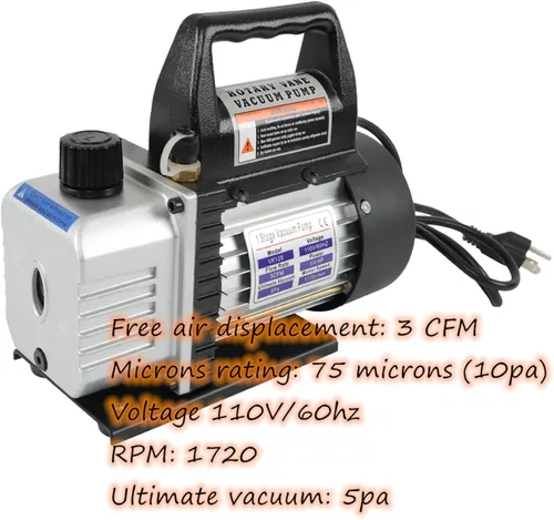 Miniatura 2 de waltyotur Bomba de vacío 3CFM 110V/60hz 5Pa Bomba de Vacío Negro