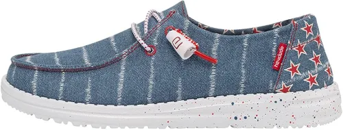 Hey Dude Wendy Denim Star para mujer, varios colores, zapatos de mujer, mocasines con cordones para mujer, cómodos y ligeros
