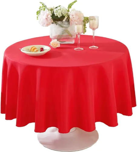 Miniatura 36 de Paquete de 2 Manteles Redondos de 120 Pulgadas de Carbón, Mantel de Poliéster Lavable para Uso en el Hogar, Fiestas, Bodas o Restaurantes.