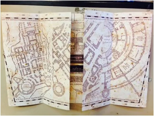 Miniatura 6 de Mapa del Merodeador de Hogwarts, mundo de Harry Potter de Warner Bros, edición limitada