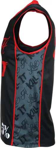 Miniatura 3 de 5% Nutrition Rich Piana Love It Kill It - Camiseta de baloncesto roja y negra
