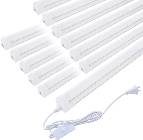 Miniatura 11 de Luminaria de tienda de 4 pies T8 LED , de 24 vatios integrado de T8 LED tubo de luz, luz blanca súper brillante 6500K, cubierta lechosa, con cable