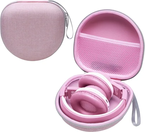 Funda para auriculares infantiles compatible con iClever BTH12 / HS19 / BTH26 / JoySpark-T5 / Candy Bila BH03 / EarFun/IMYB/MIDOLA MD-B01 / noot Rosa