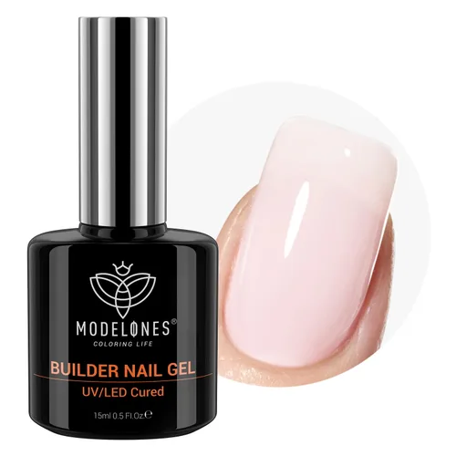 Miniatura 24 de modelones Gel base de goma de fibra para uñas, 0.5 fl oz (0.5 fl oz), base de goma de vidrio transparente, esmalte de gel, fortalecedor de uñas