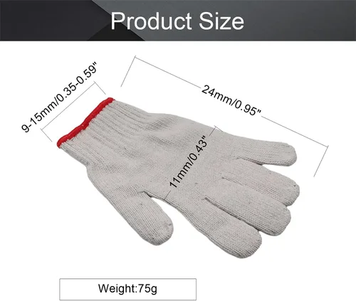 Miniatura 2 de Othmro Guantes antiestáticos de trabajo de seguridad Guantes de poliéster de tres costillas Guantes Hidratantes Etiqueta