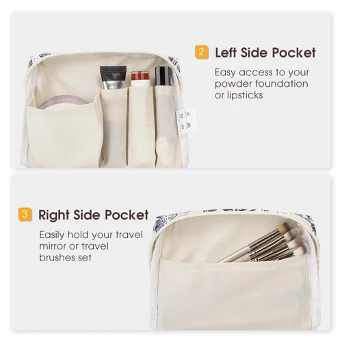 Miniatura 5 de Narwey Pequeña bolsa de maquillaje para bolso, mini bolsa de cosméticos, bolsa de maquillaje de viaje con cremallera, bonitas bolsas de maquillaje