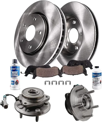 Detroit Axle - Kit de freno delantero Bujes de rodamiento de rueda para Chevy Equinox Suzuki XL-7 Pontiac Torrent 2007-09, Saturn Vue 08-10, 12-15