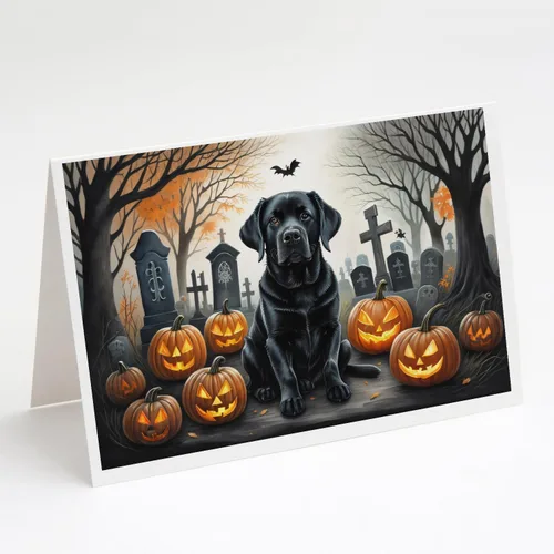 Miniatura 46 de Caroline's Treasures DAC2018GCA7P - Tarjetas de felicitación y sobres de Halloween espeluznantes de Border Collie, paquete de 8 tarjetas en blanco