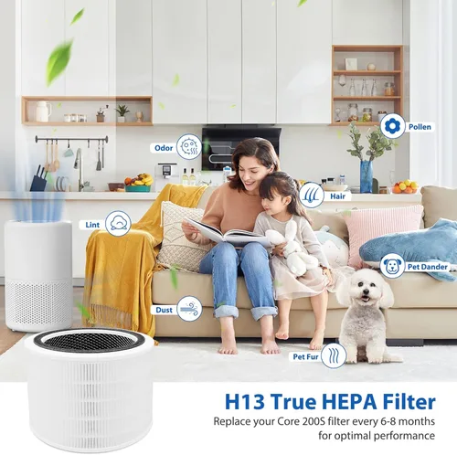 Miniatura 4 de Filtro de repuesto Core 200S compatible con LEVOIT Core 200S Core 200S-P purificador de aire inteligente WiFi, apto para filtro de repuesto Levoit