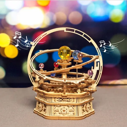 Miniatura 4 de ROKR Rompecabezas de madera 3D para adultos, paquete de caja de música, violonchelo y orrey, regalo único para niños y niñas