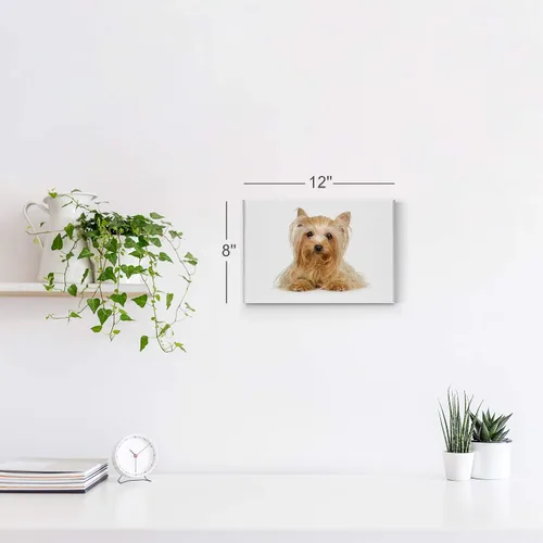 Miniatura 5 de Diseño de arte de la sonrisa Retrato de lindo Yorkie Yorkshire Terrier perro animal lienzo de pared impresión arte del dueño de mascotas amante