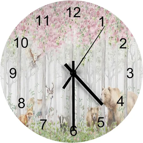Miniatura 15 de Reloj de Pared de Flores Silencioso Sin Tictac Operado por Batería, Caricatura de los 70s Linda Flor Abstracta Pastel Margarita Reloj Floral