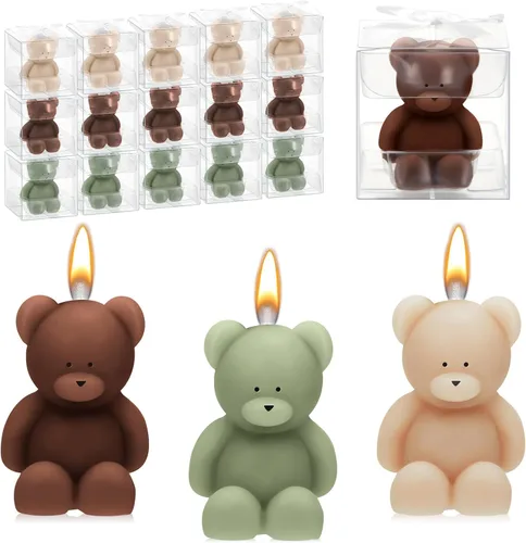 Miniatura 10 de 50 velas de oso para baby shower, regalos de fiesta de oso invitado, velas a granel para regalos decoraciones de fiesta