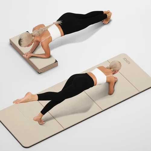 Miniatura 7 de Foldable Yoga Mat Extra Thick 0.32 Inches(8mm) SGS-certified, odorless POE. Non-slip surface & no curling edges. Great for yoga, Pilates & home