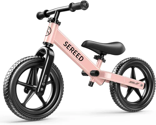 Miniatura 12 de SEREED Bicicleta de equilibrio para niños de 2 a 5 años, sin pedales, ajuste sin herramientas, regalo para niñas de 2 a 3 años, placa personalizable