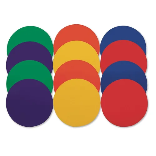 Miniatura 3 de S&S Worldwide Spectrum - Marcadores de vinilo redondos suaves y antideslizantes de 5 pulgadas, para clases de PE/gimnasio, actividades