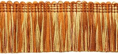 Miniatura 6 de DÉCOPRO 1 3/4 pulgadas de largo (1.6 in) de largo, colección Noblesse hermoso ribete de flecos (0175HB), color burdeos, dorado, rojo, multicolor