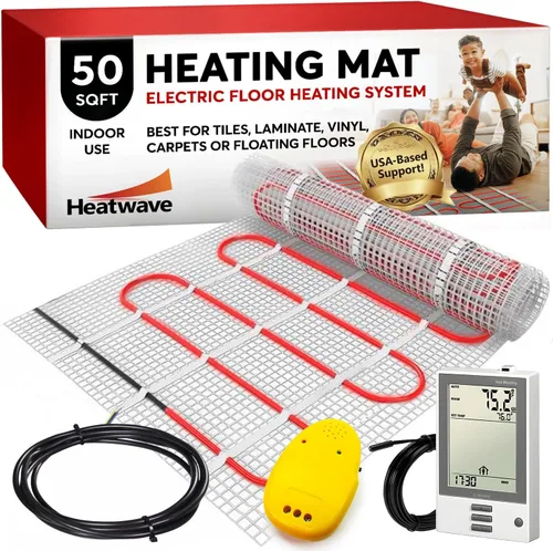 Miniatura 14 de Heatwave Sistema eléctrico de suelo calefactable de 10 pies cuadrados 120 V 1 Amp 120 W Sistema de calefacción eléctrica por suelo radiante